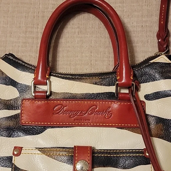 Dooney & Bourke Zebra Print Crossbody Bag with Red Accents - Picture 10 of 11
